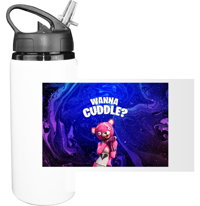 Sport Water Bottle - Fortnite Wanna Cuddle? - Mfest