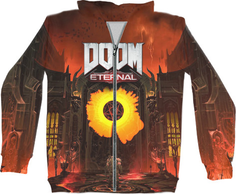 Unisex Zip-through Hoodie 3D - DOOM eternal 1 - Mfest