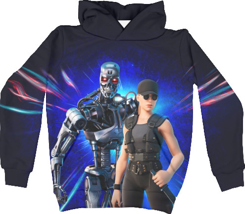 Kids' Hoodie 3D - T-800 & Sarah Connor - Mfest