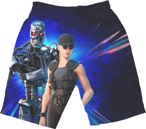 Men's Shorts 3D - T-800 & Sarah Connor - Mfest