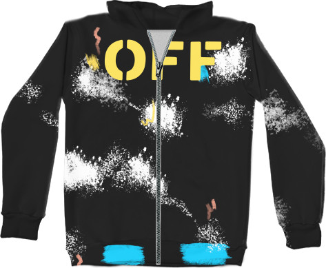 Kids' Zip-through Hoodie 3D - off white 9 - Mfest