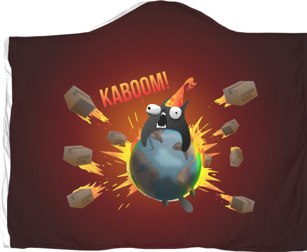 Плед з капюшоном 3D - Вибухові кошенята / Exploding Kittens - Mfest