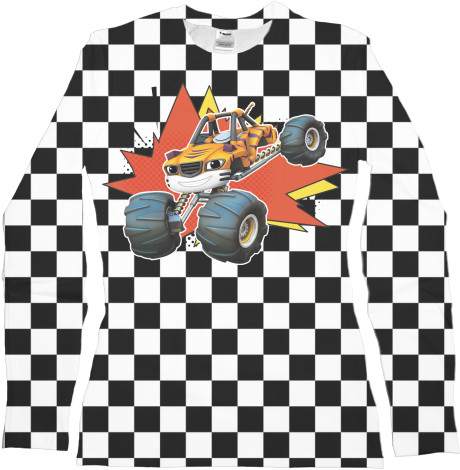 Women's Longsleeve Shirt 3D - Blaze and Wonder Machines 8 - Mfest