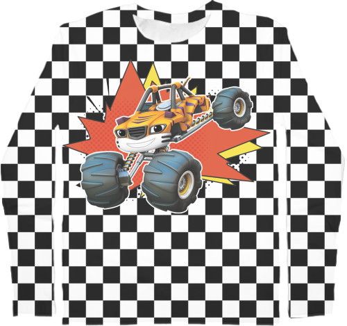 Men's Longsleeve Shirt 3D - Blaze and Wonder Machines 8 - Mfest