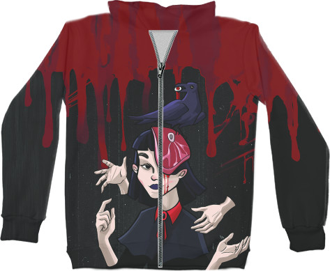 Kids' Zip-through Hoodie 3D - Gothic - Mfest