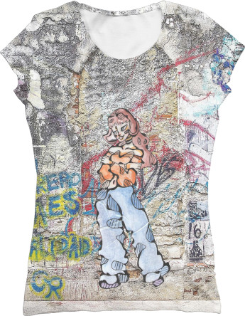 Women's T-Shirt 3D - Graffiti. Art 1 - Mfest