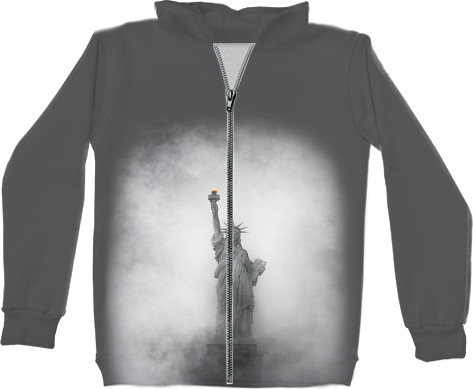 Kids' Zip-through Hoodie 3D - freedom. Art 2 - Mfest