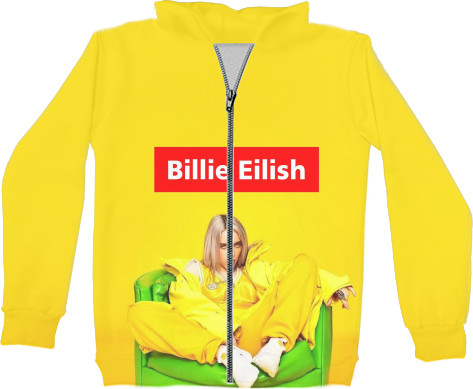 Unisex Zip-through Hoodie 3D - Billie Eilish 8 - Mfest