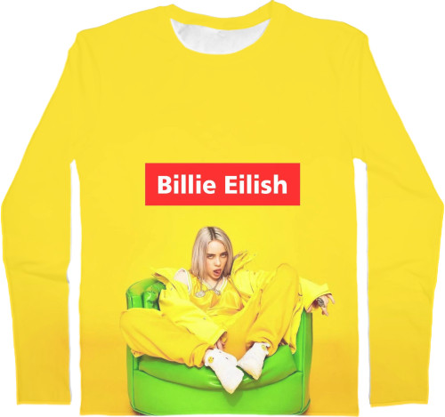 Футболка з Довгим Рукавом Чоловіча 3D - Billie Eilish 8 - Mfest