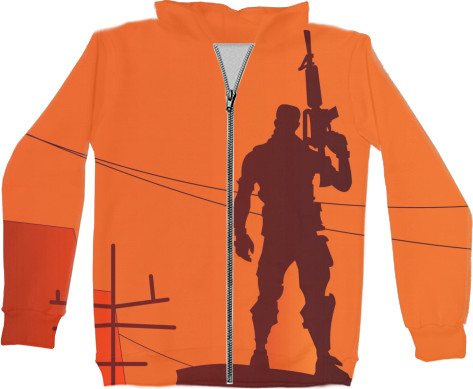 Kids' Zip-through Hoodie 3D - fortnite art - Mfest