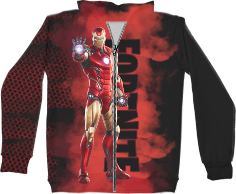 Kids' Zip-through Hoodie 3D - iron man fortnite - Mfest