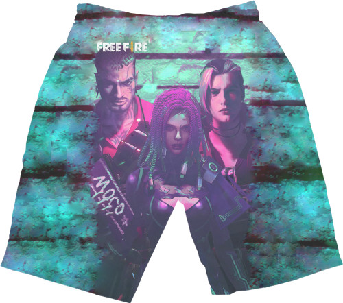 Men's Shorts 3D - Free fire moco - Mfest