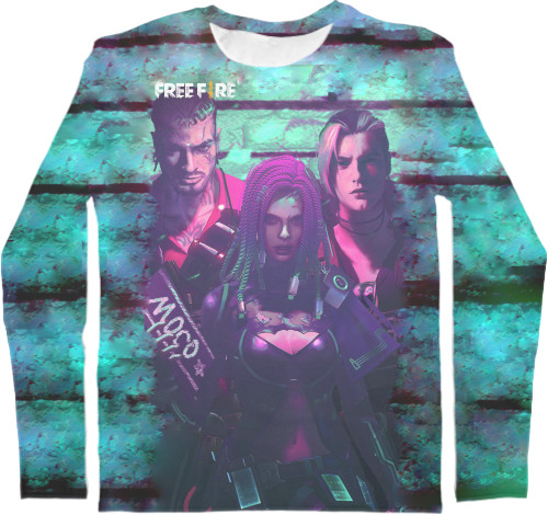 Men's Longsleeve Shirt 3D - Free fire moco - Mfest