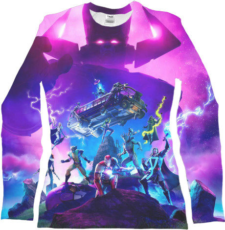 Women's Longsleeve Shirt 3D - fortnite BATTLE FOR THE NEXUS - Mfest