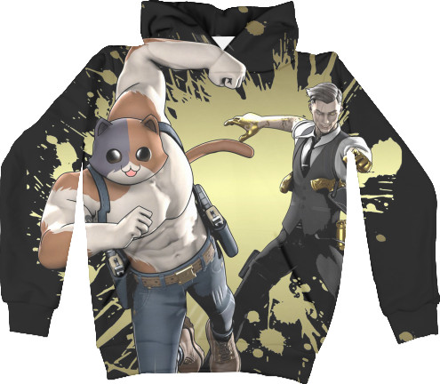 Kids' Hoodie 3D - fortnite midas and meowscles - Mfest