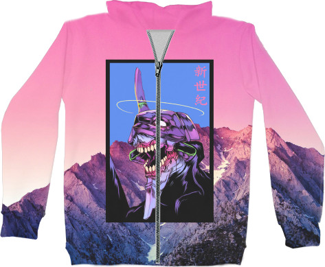 Unisex Zip-through Hoodie 3D - Evangelion 2 - Mfest