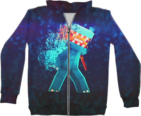 Unisex Zip-through Hoodie 3D - Minecraft ANARCHY - Mfest