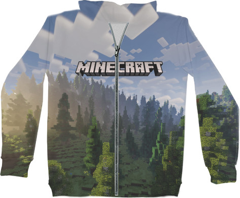 Kids' Zip-through Hoodie 3D - Minecraft nature - Mfest