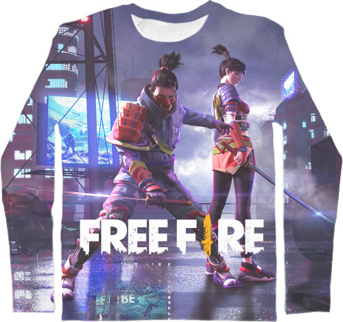 Men's Longsleeve Shirt 3D - Free Fire Samurai Team - Mfest