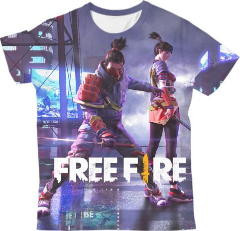 Kids' T-Shirt 3D - Free Fire Samurai Team - Mfest