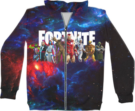 Unisex Zip-through Hoodie 3D - fortnite BATTLE FOR THE NEXUS 4 - Mfest