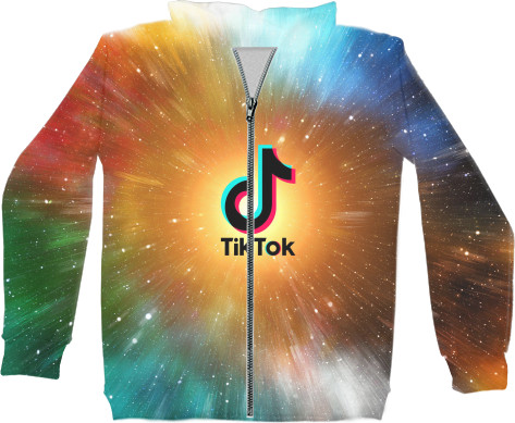 Kids' Zip-through Hoodie 3D - tik tok - Mfest