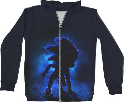 Unisex Zip-through Hoodie 3D - sonic - Mfest