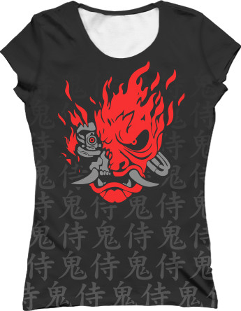 Women's T-Shirt 3D - Samurai Demon - Mfest