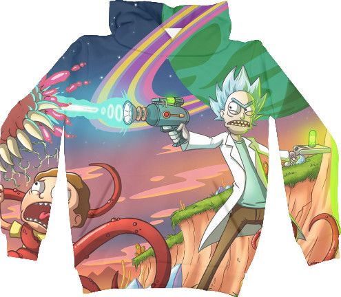 Kids' Hoodie 3D - rick and morty - Mfest