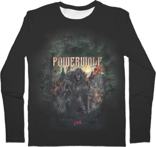 Футболка з Довгим Рукавом Чоловіча 3D - powerwolf 5 - Mfest