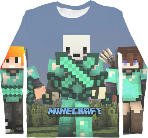 Kids' Longsleeve Shirt 3D - Novaskin Minecraft - Mfest