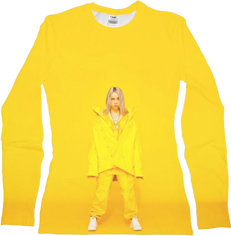 Футболка з Довгим Рукавом Жіноча 3D - Billie Eilish 6 - Mfest