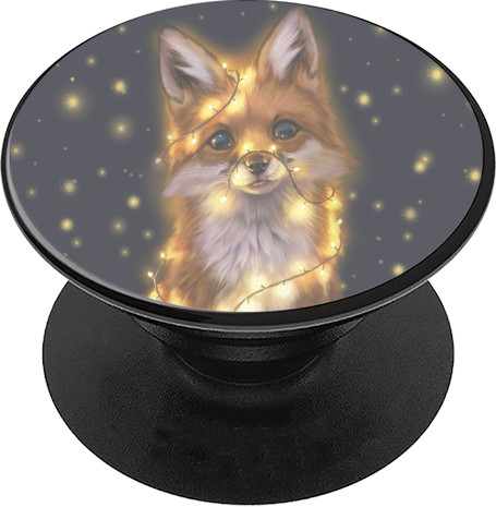 PopSocket Подставка для мобильного - Fox And Christmas Lights - Mfest