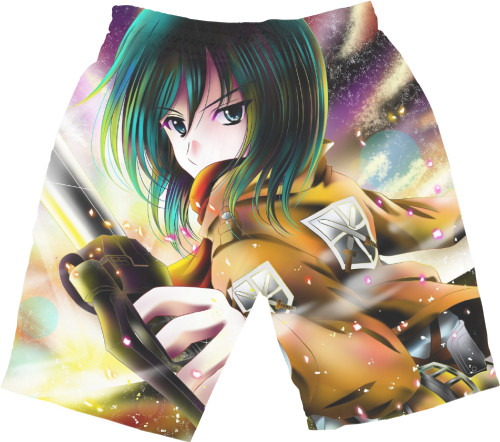 Kids' Shorts 3D - Mikasa Ackerman - Attack on Titan - Mfest