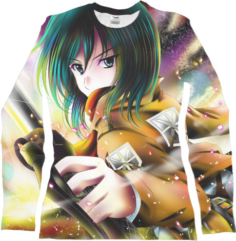 Women's Longsleeve Shirt 3D - Mikasa Ackerman - Attack on Titan - Mfest