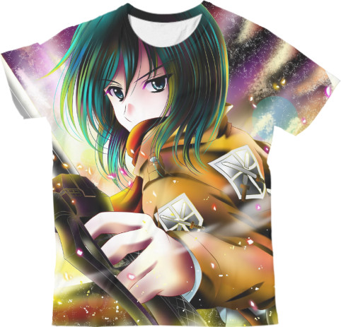 Kids' T-Shirt 3D - Mikasa Ackerman - Attack on Titan - Mfest