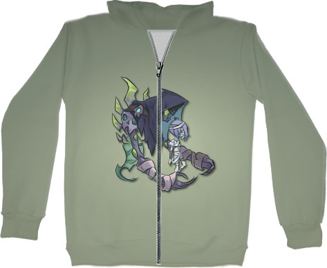 Kids' Zip-through Hoodie 3D - Damon - AFK Arena - Mfest