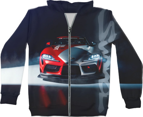 Unisex Zip-through Hoodie 3D - GR TOYOTA SUPRA GT4 - Mfest