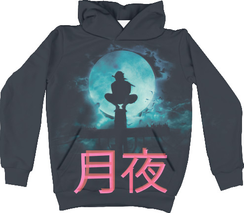 Kids' Hoodie 3D - Uchiha Itachi Moon - Mfest