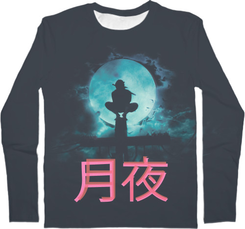 Men's Longsleeve Shirt 3D - Uchiha Itachi Moon - Mfest