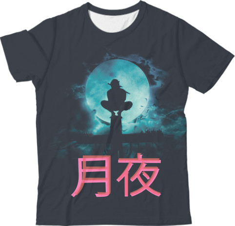 Kids' T-Shirt 3D - Uchiha Itachi Moon - Mfest