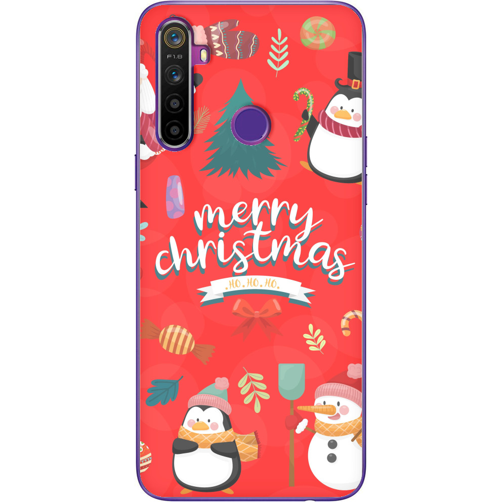 Чехол Realme - merry christmas art - Mfest