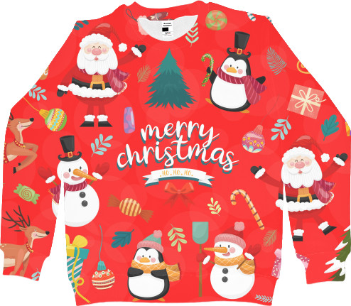 Women's Sweatshirt 3D - merry christmas art - Mfest