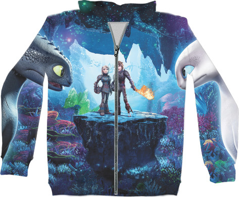 Kids' Zip-through Hoodie 3D - how to train your dragon - Mfest