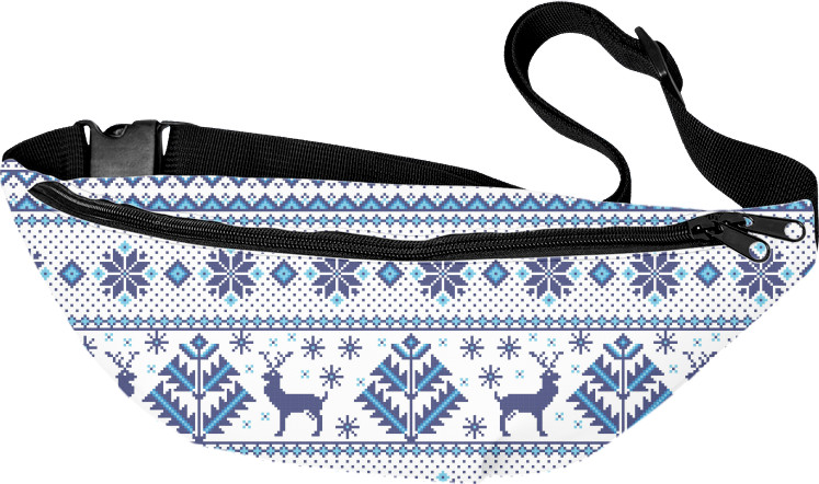 Fanny Pack 3D - Happy New Year, Blue Deer - Mfest