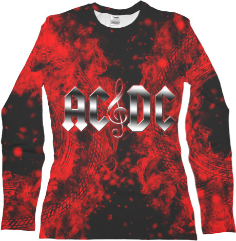 Women's Longsleeve Shirt 3D - AC DC rock 'n' roll - Mfest