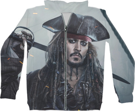 Kids' Zip-through Hoodie 3D - Johnny Depp - Mfest