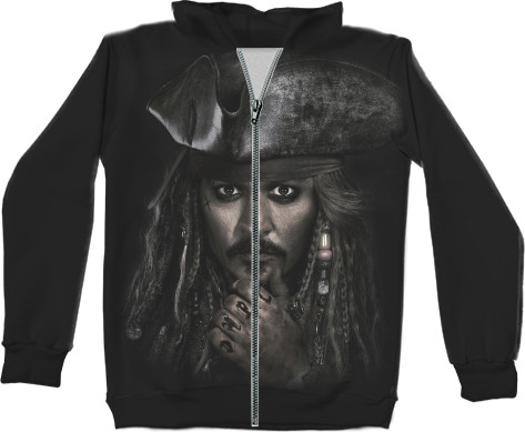 Unisex Zip-through Hoodie 3D - Johnny Depp - Mfest