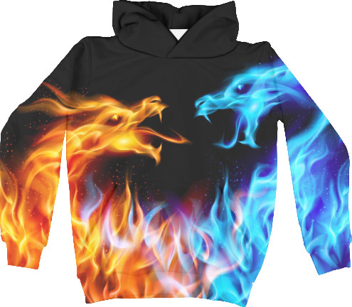 Kids' Hoodie 3D - Fire Dragons - Mfest