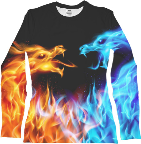 Women's Longsleeve Shirt 3D - Fire Dragons - Mfest